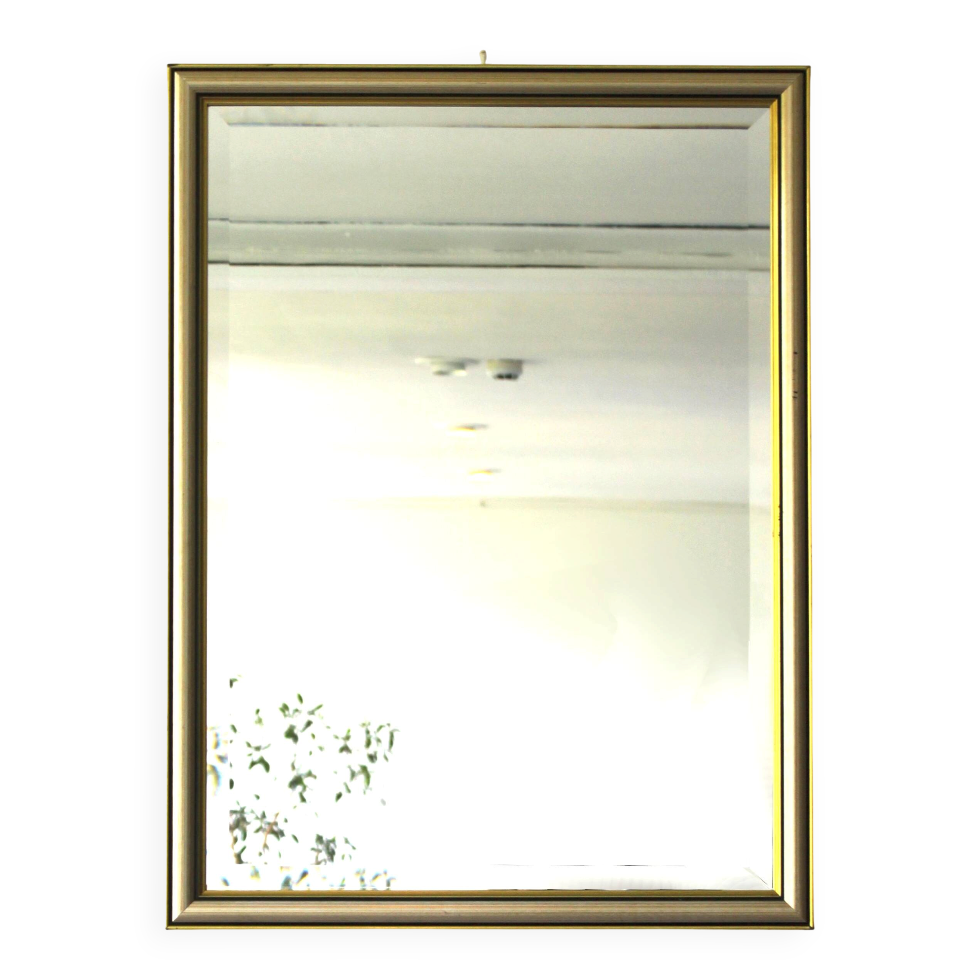 Miroir rectangulaire biseauté au cadre bicolore, Italie, 1960