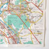 Map old Paris suburb 74x55cm edition A. Leconte 1970
