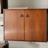 Vintage Italian bookcase in wood and metal, 1960