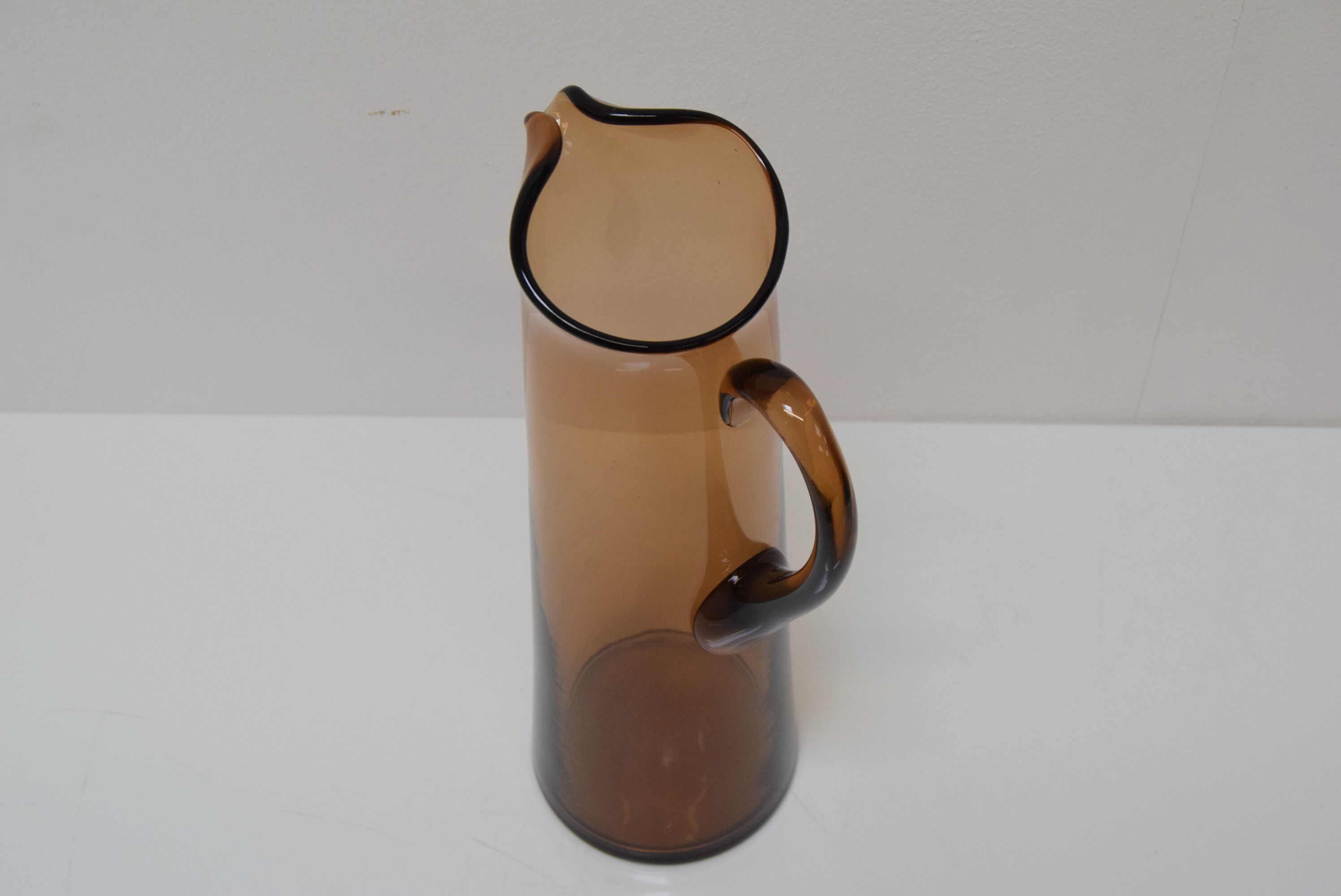 Art Czech glass pitcher, by Glasswork Novy Bor, 1950s