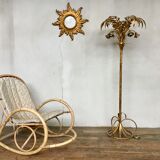 Rocking flesh in bamboo rattan and vintage wicker 1950