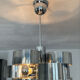 Chrome metal Space Age Sciolari chandelier from the 1970s.