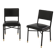 Jacques Quinet paire de chaises cuir noir laiton 1950