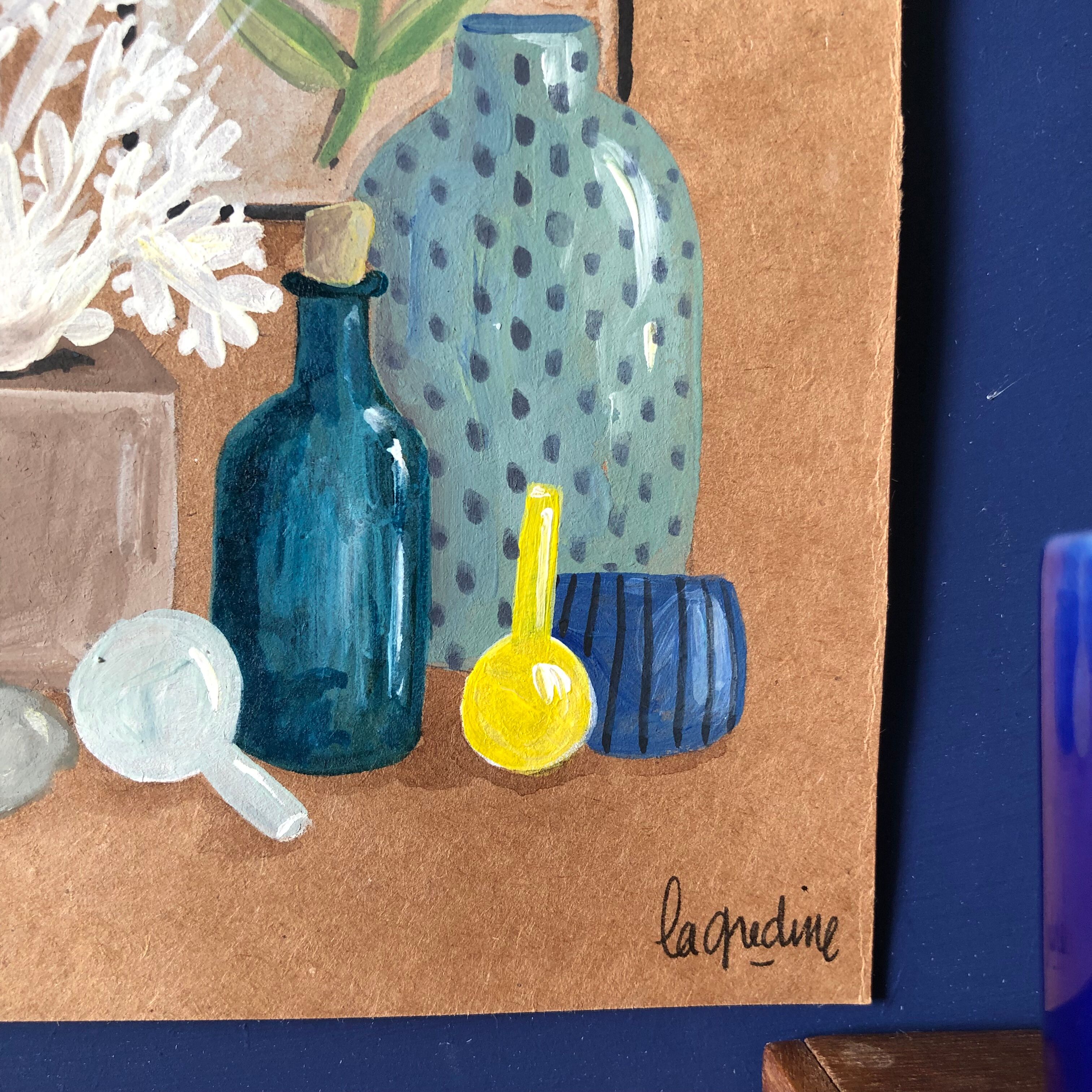 Original A5 painting on ceramics and curiosities paper by Coeur de voyou