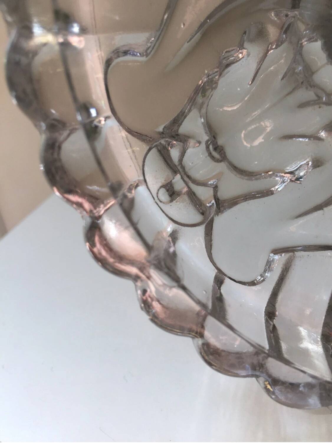 Antique pair of Portieux crystal candlesticks, 19th century