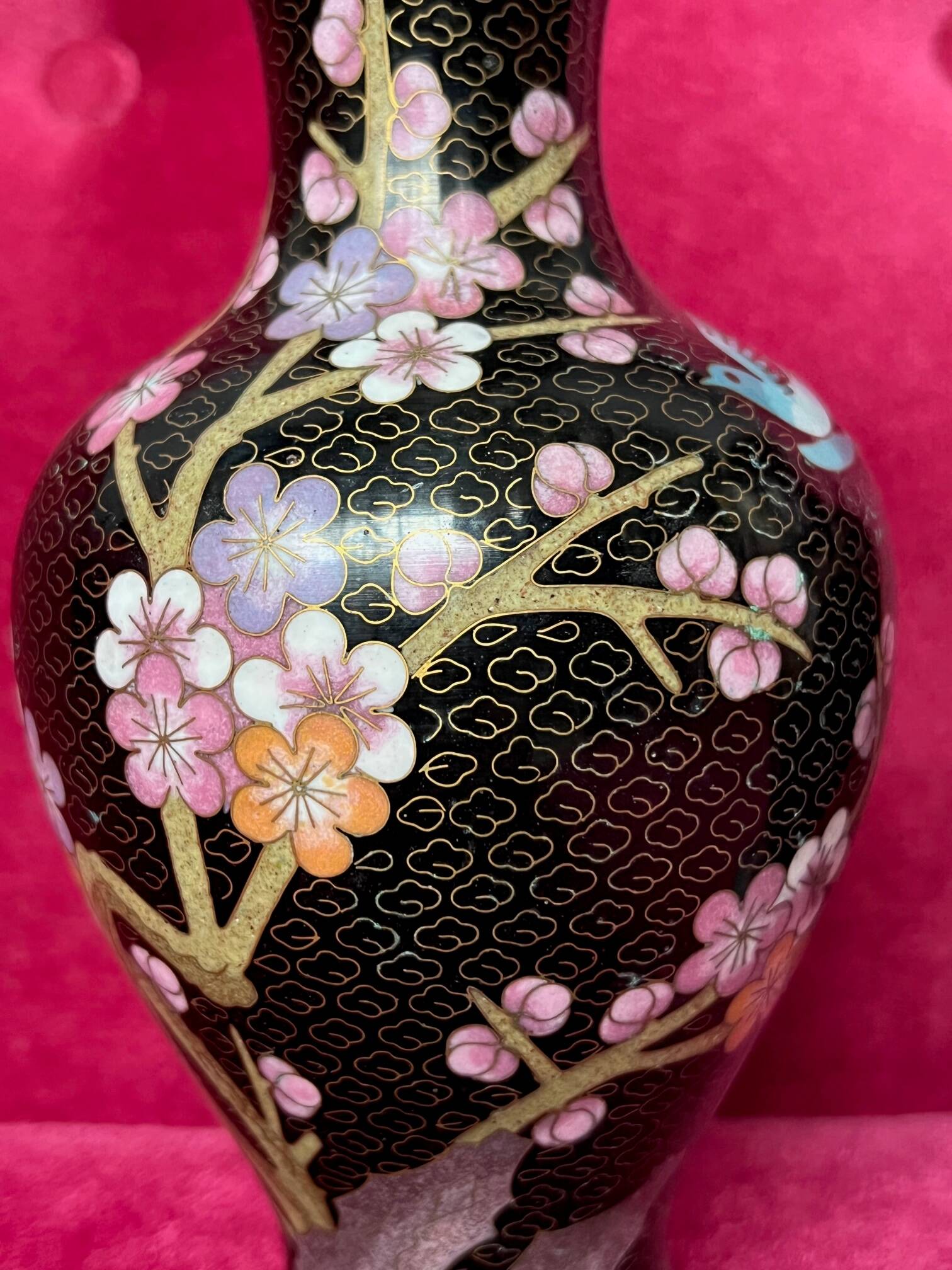 Pair of cloisonné vases.