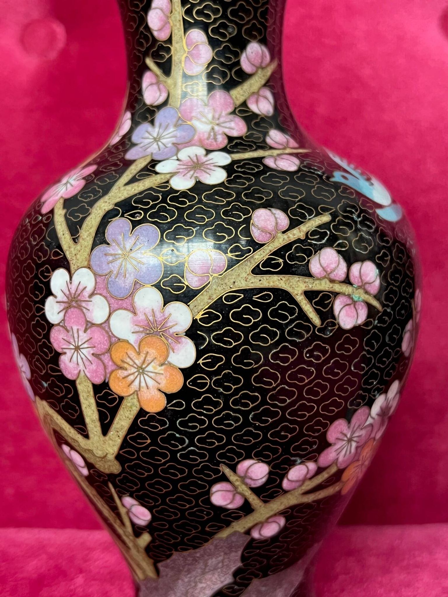 Pair of cloisonné vases.