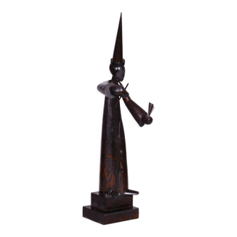 Statue en bois Art Déco, état d’origine, République tchèque, années 1920