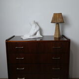 Walnut lace-up vintage chest of drawers