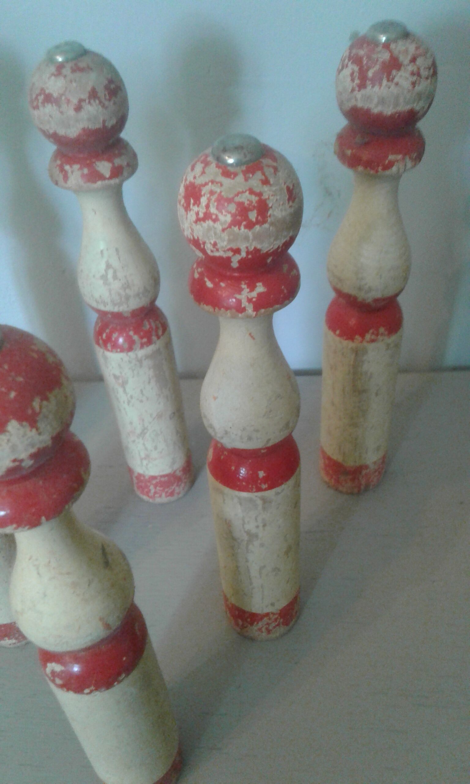 Set of six vintage wooden bowls