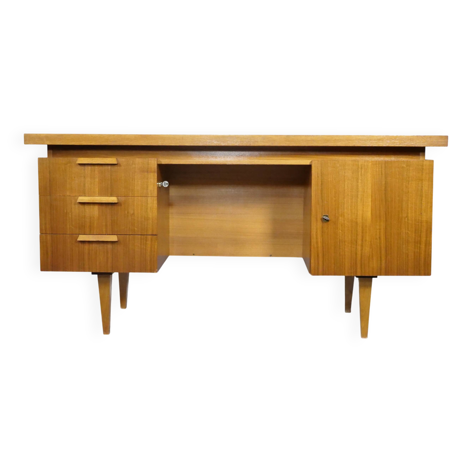 Mid-century desk, vintage design, teak, 1960s