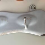 Enamelled sheet metal with inscriptions and hooks