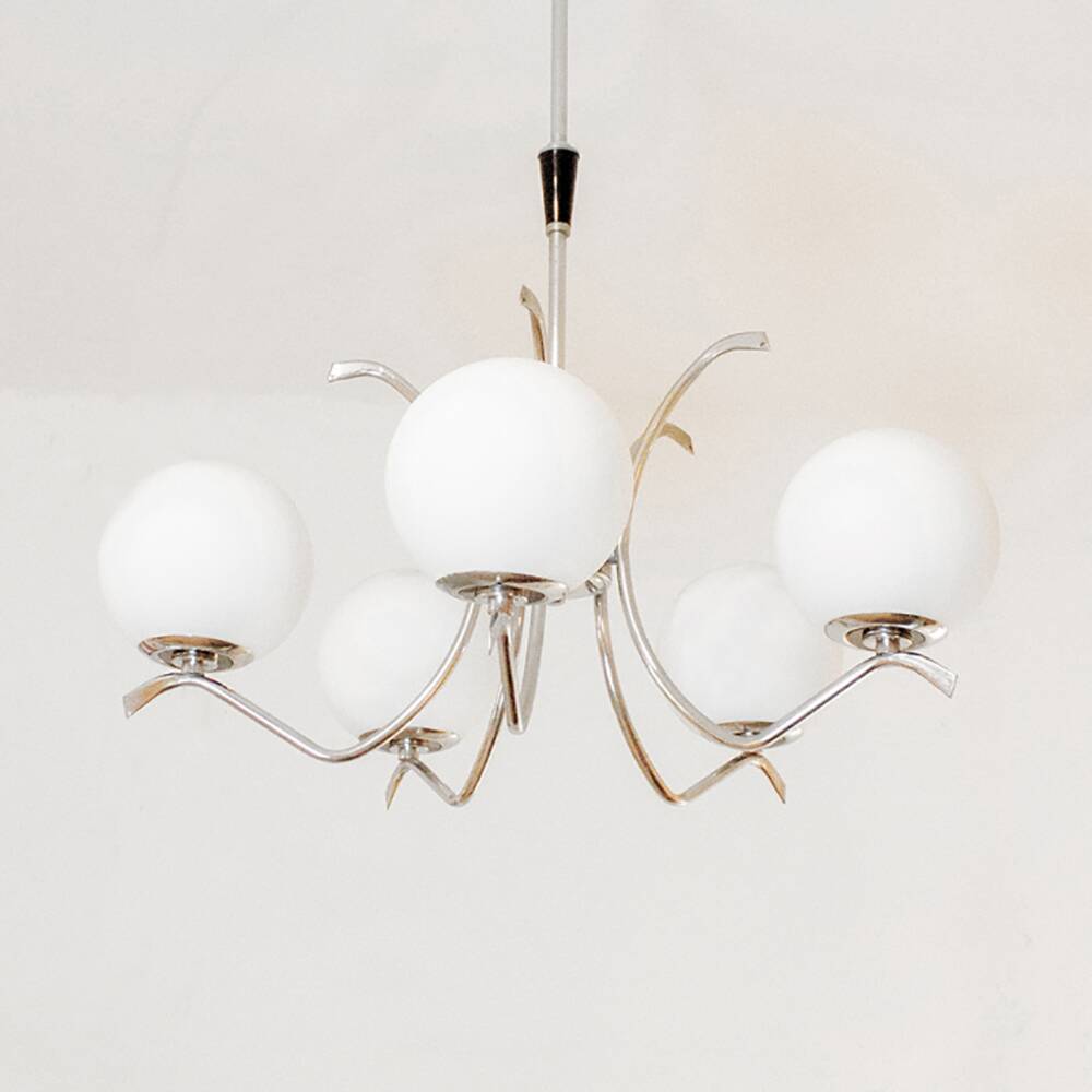Lustre Space Age 5 Globes, Espagne, années 1970