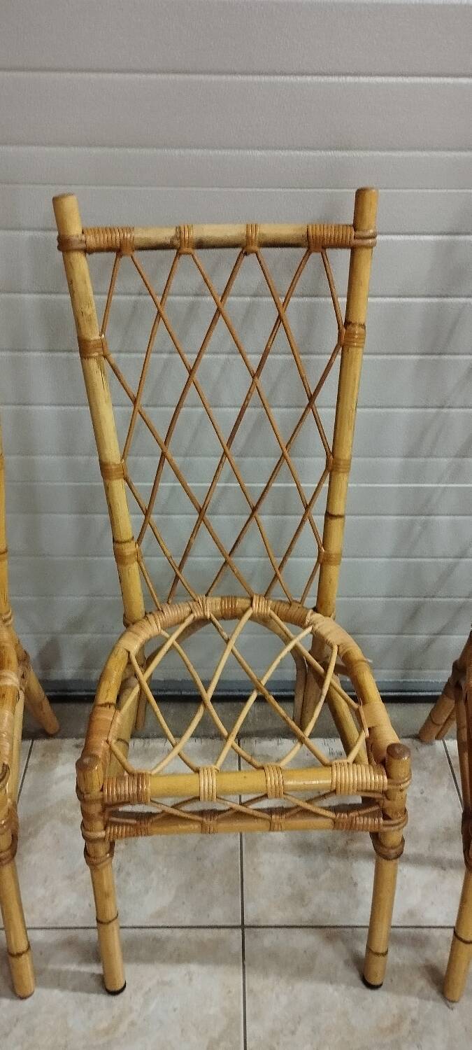 Set of 6 rattan chairs
