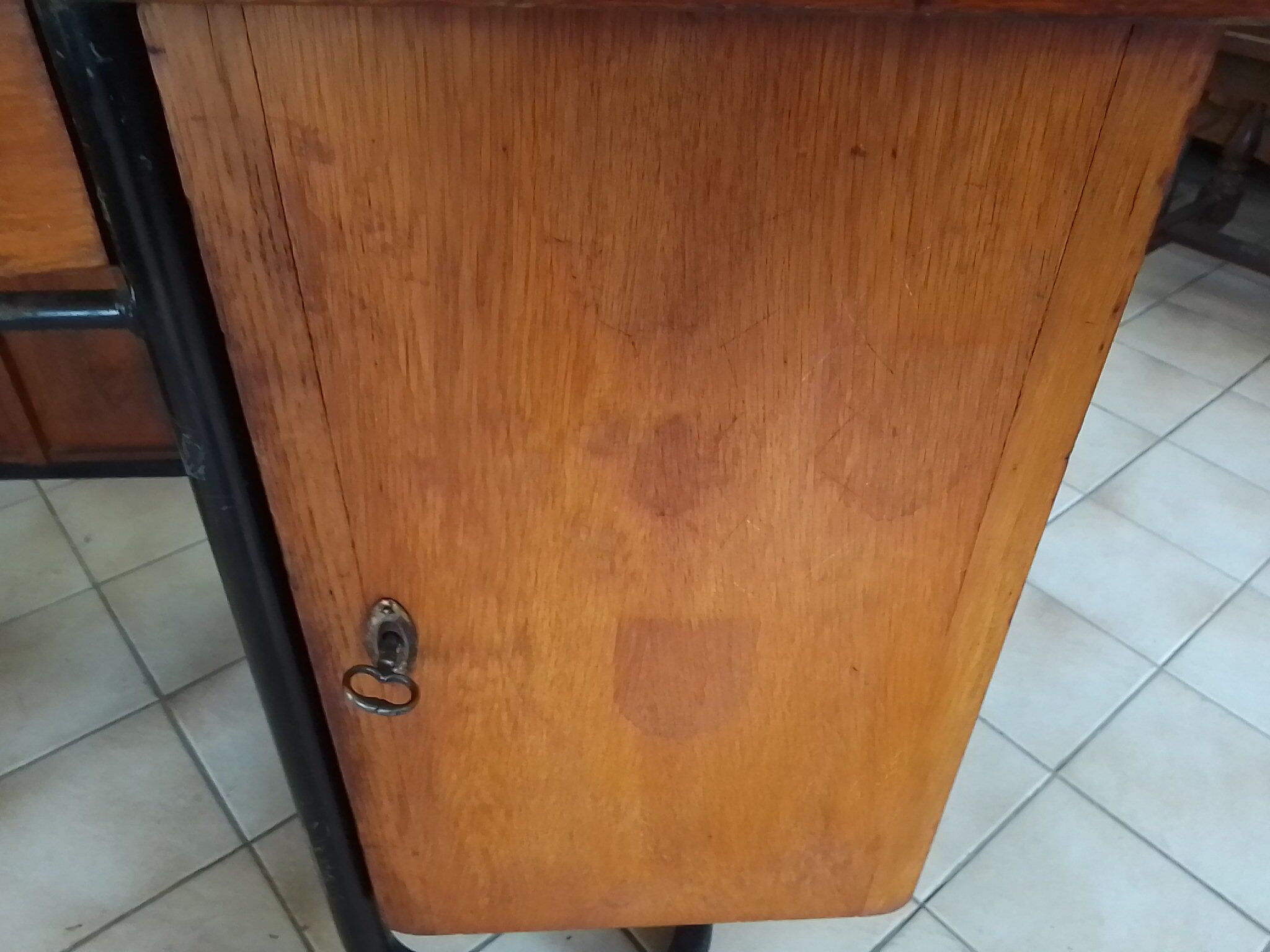 Vintage metal wooden desk and frame