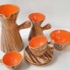 Ceramic coffee service faux-wood Vallauris 1960
