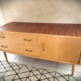 Scandinavian design sideboard in oak and mahogany
