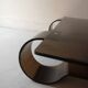 Coffee table in smoked brown plexiglass, roche bobois 1970