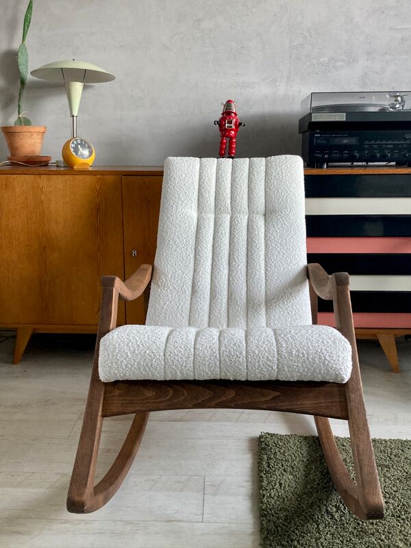 Chaise à bascule originale du milieu du siècle de TON, Tchécoslovaquie, années 1960