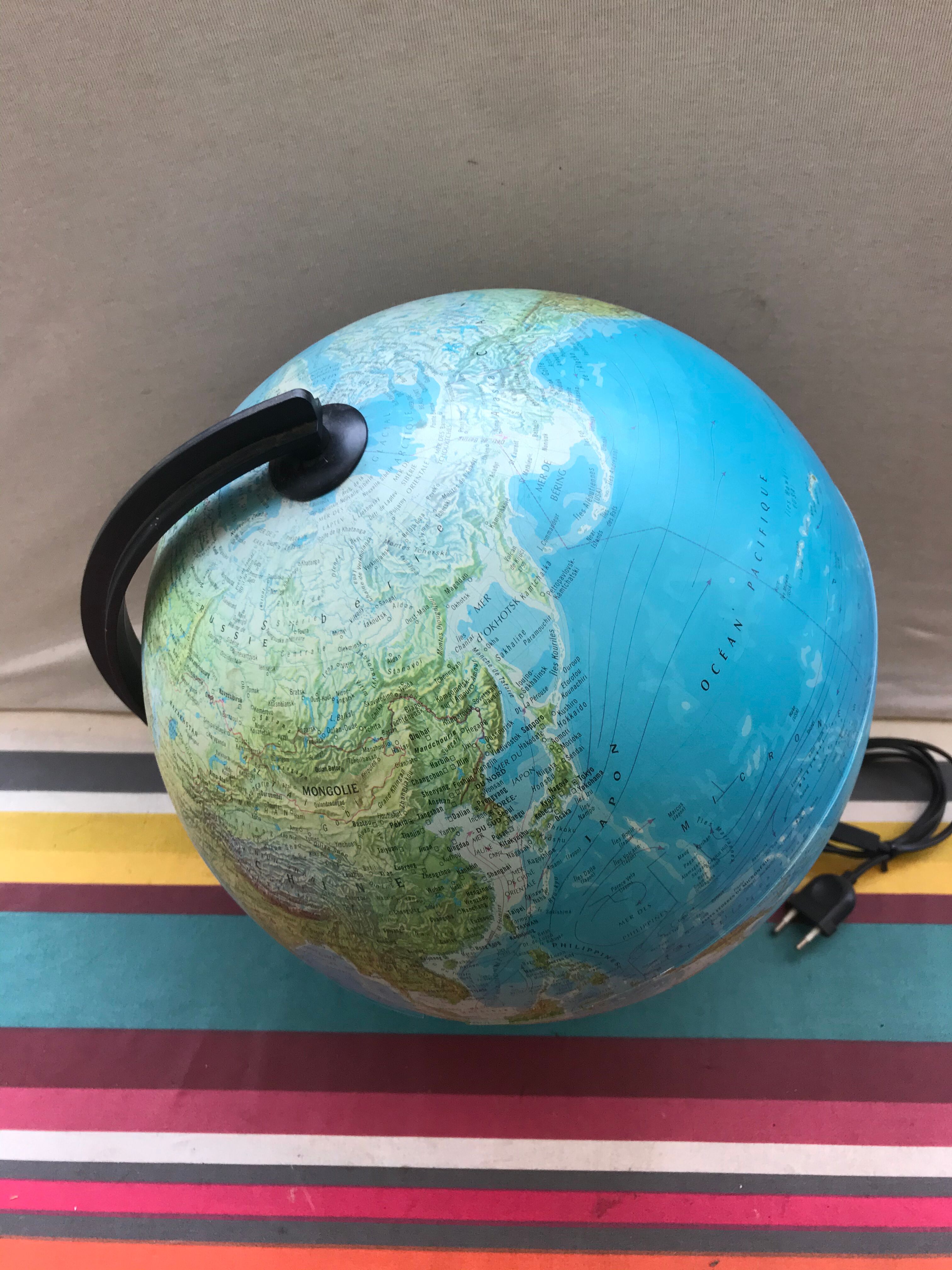 Former earth globe Tecnodidattica Orion 30 made in Italy vintage