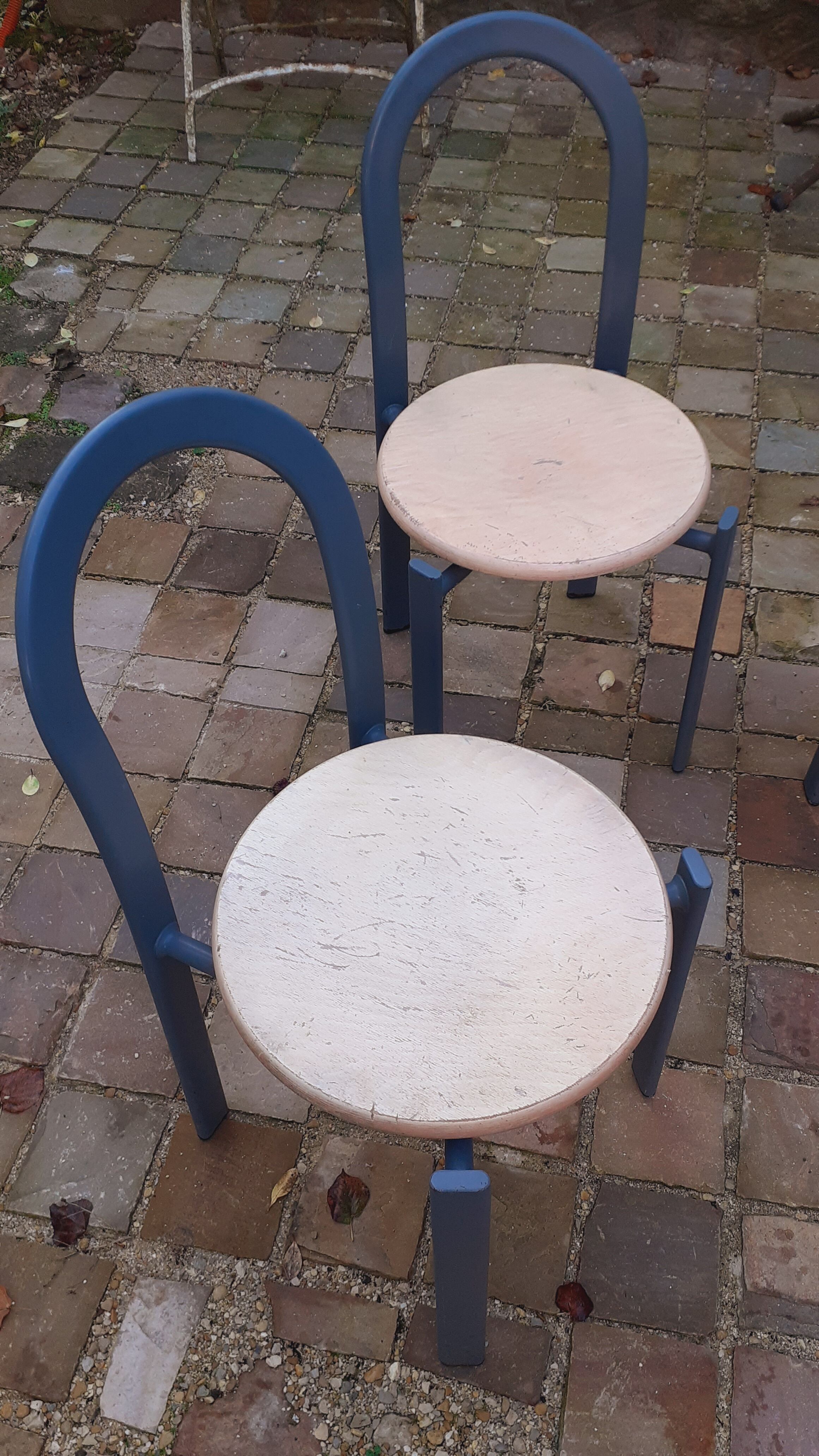 Series of 4 chairs vintage design year 80 publisher Samo