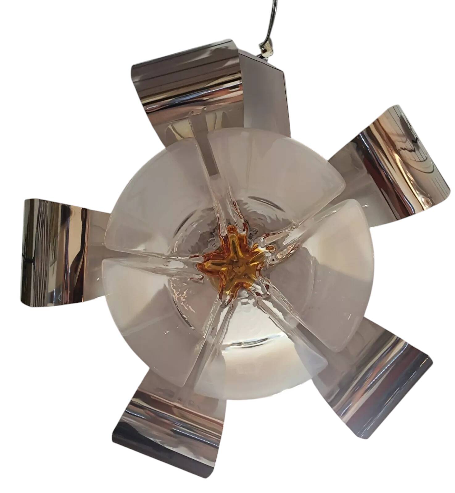 Space-age pendant lamp by gaetano scolari for mazzega / murano glass "caramel"
