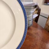 Large Plate 29 cm Salad Bowl Limoges Porcelain Blue Gold Betoule & Legrand