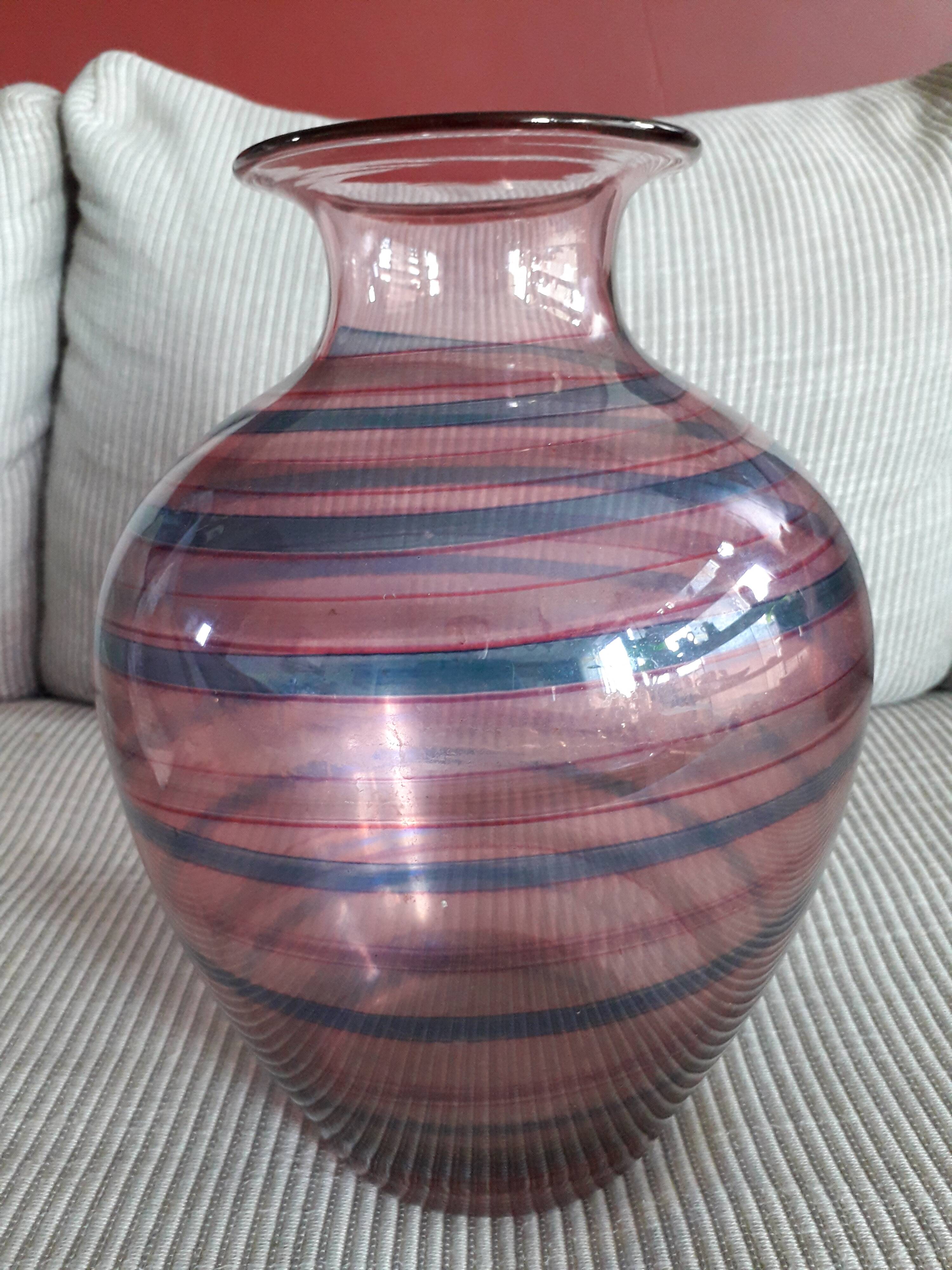 Large vintage blown glass vase