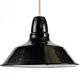 Enameled industrial pendant light. France 1950s