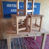 Wooden table and 4 stools