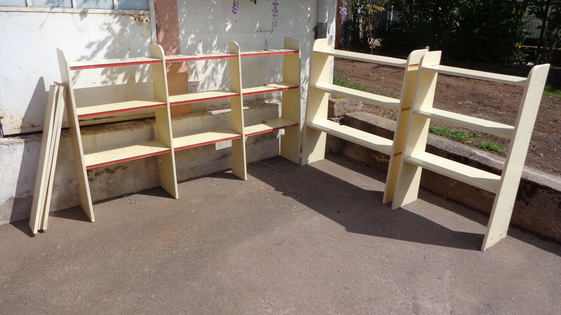 Set of old grocery shelves