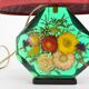 Lamp with inlay flowers, vintage