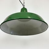 Industrial Green Enamel Factory Lamp from Benjamin, 1960s