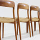 Chaises de salle à manger vintage Modèle 75 par Niels Otto Møller en papercord, ensemble de 6