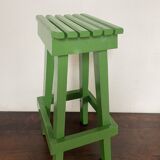 Wooden slatted stool