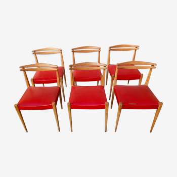6 chaises années 50-60