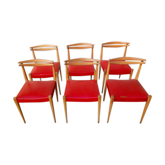 6 chaises années 50-60