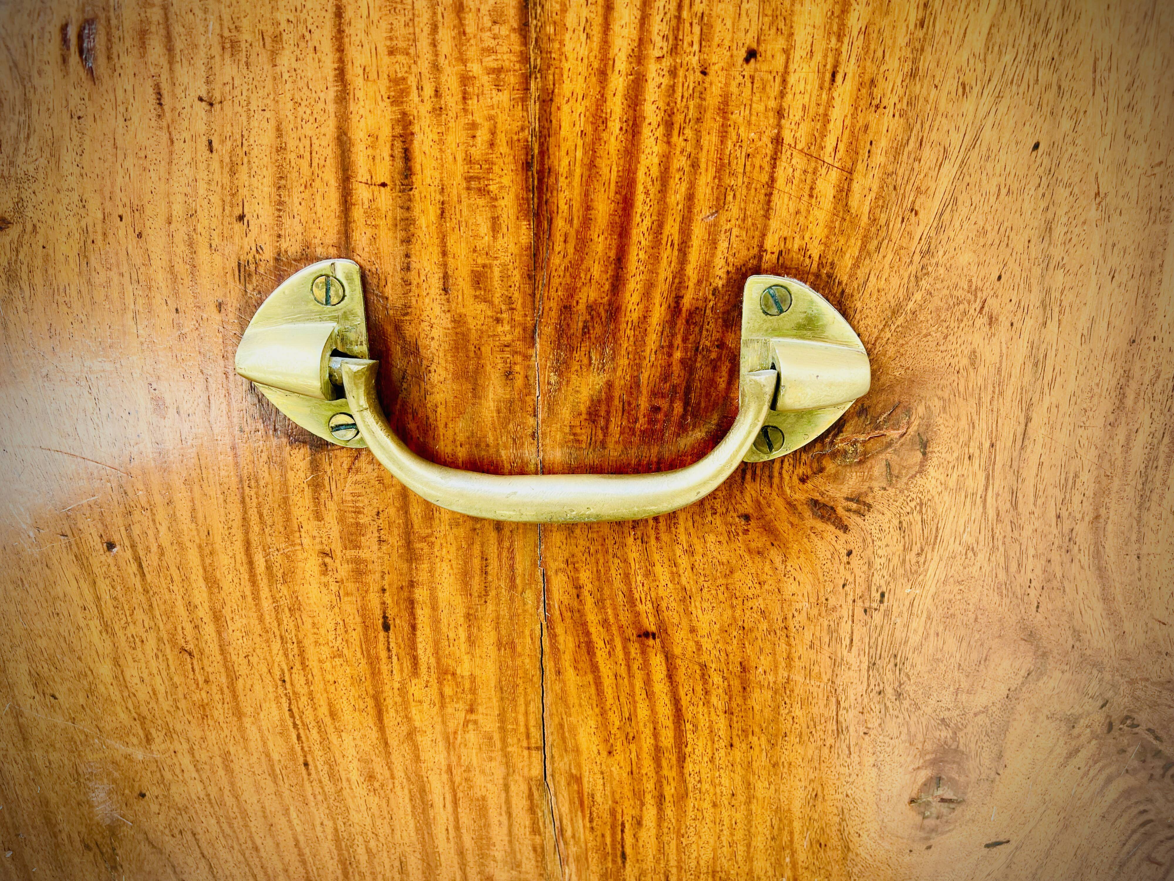 Nineteenth century teak boat chest of drawers in two parts