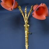 Double wall lamp in gilded bronze and glass paste