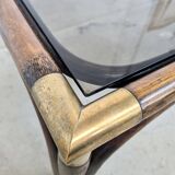 Bamboo and glass coffee table