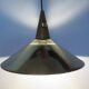 Scandinavian teak and gold metal pendant light from the 70s