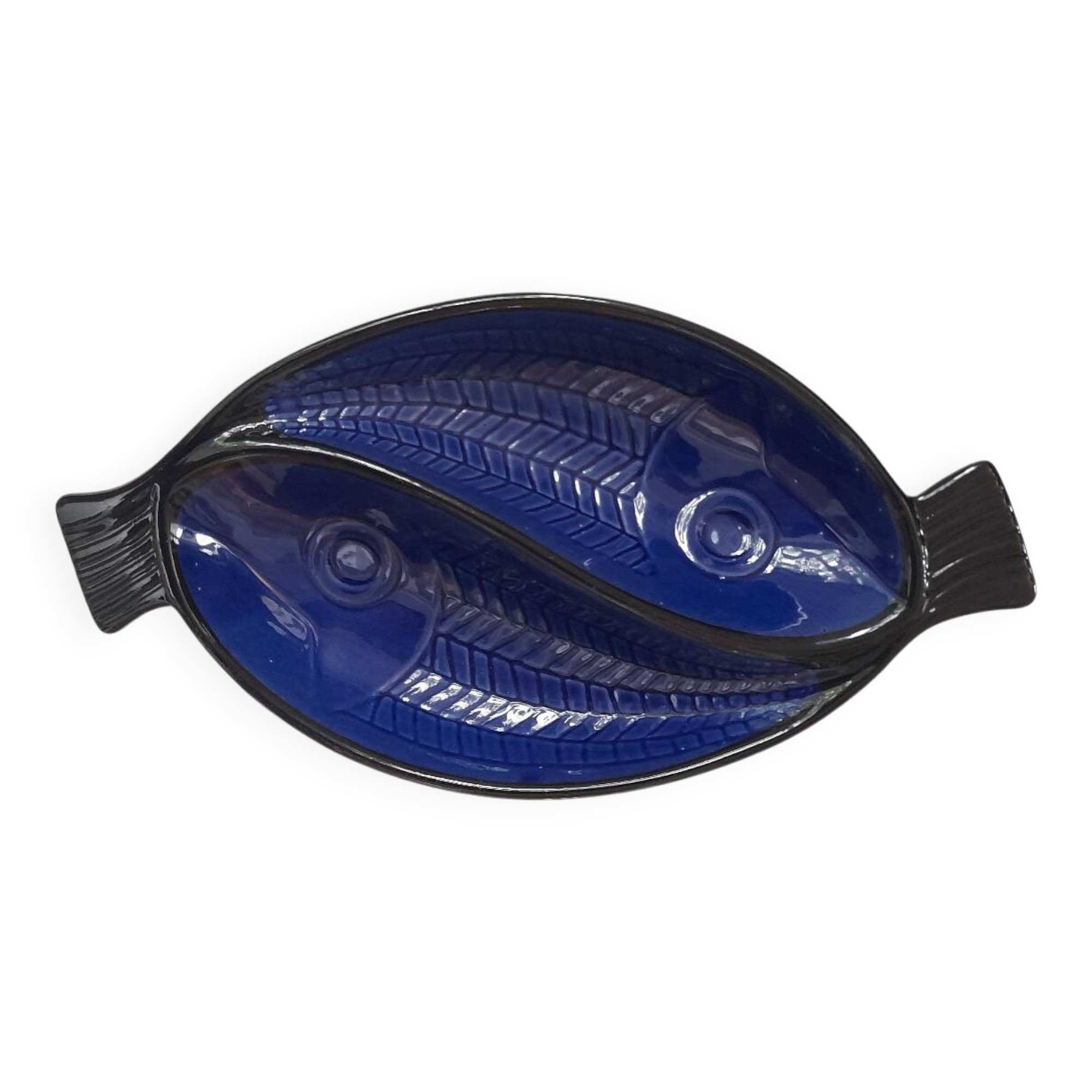 Danish ceramic double pousson dish