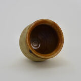 Pot in glazed beige brown terracotta, southwest of the France