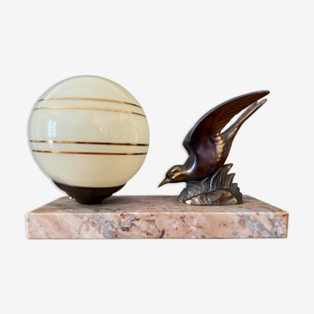 Vintage bird art deco lamp