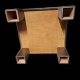 Chrome table 1970 black glass top, in the style of Willy Rizzo.