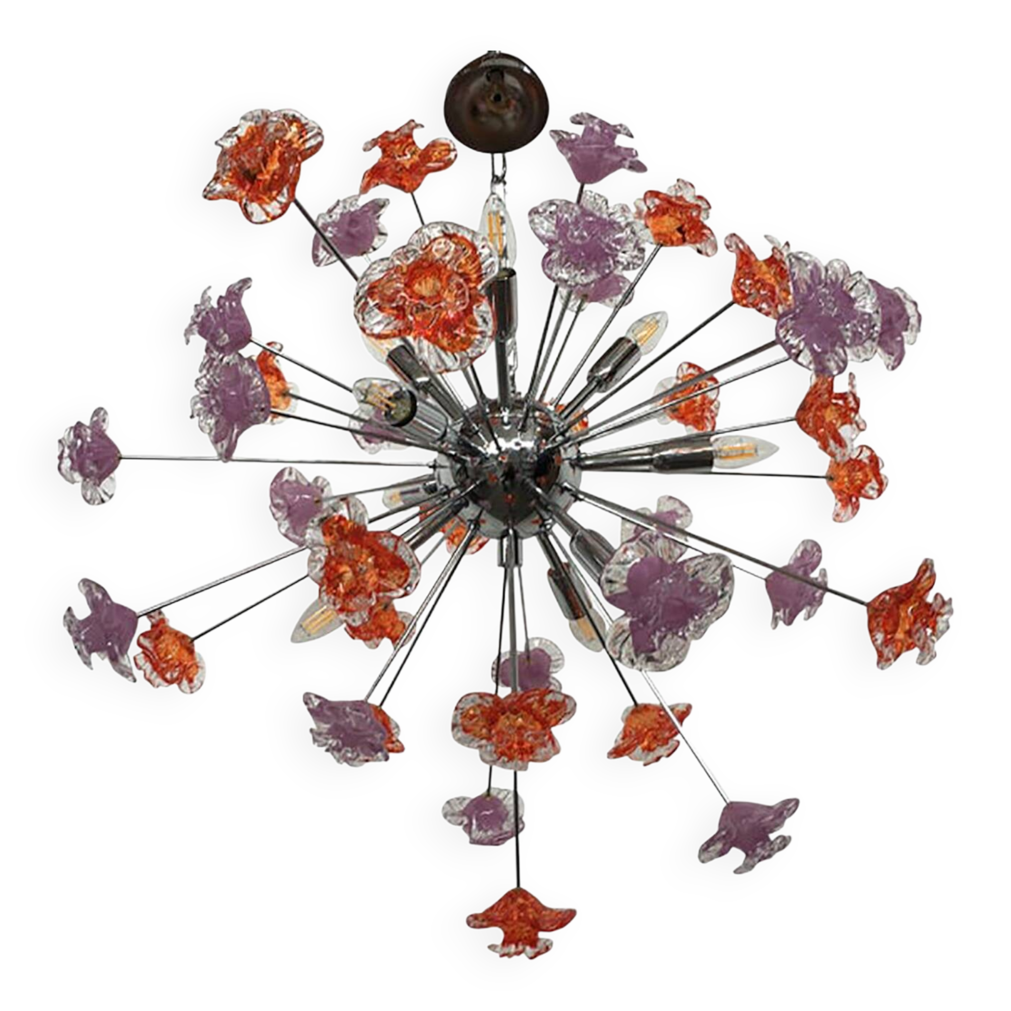 Murano Glass Flowers Italian Sputnik Candlestick