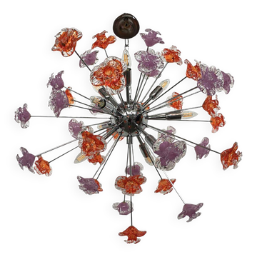 Murano Glass Flowers Italian Sputnik Chandelier