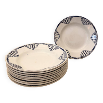 10 Pantin soup plates, Moulin des Loups