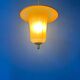 Vintage 1950s glass and brass pendant light.