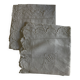 Pair of 19th century linen thread pillowcases embroidered with scallops